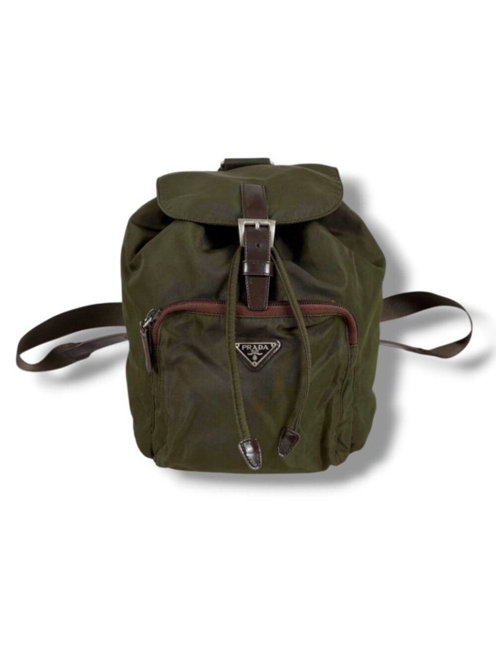 Prada Triangle Logo Drawstring Backpack Tessuto - Picture 2 of 12